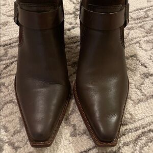 Vince Camuto Western Nenanie Brown Leather Suede Pointed Toe Cowboy boots